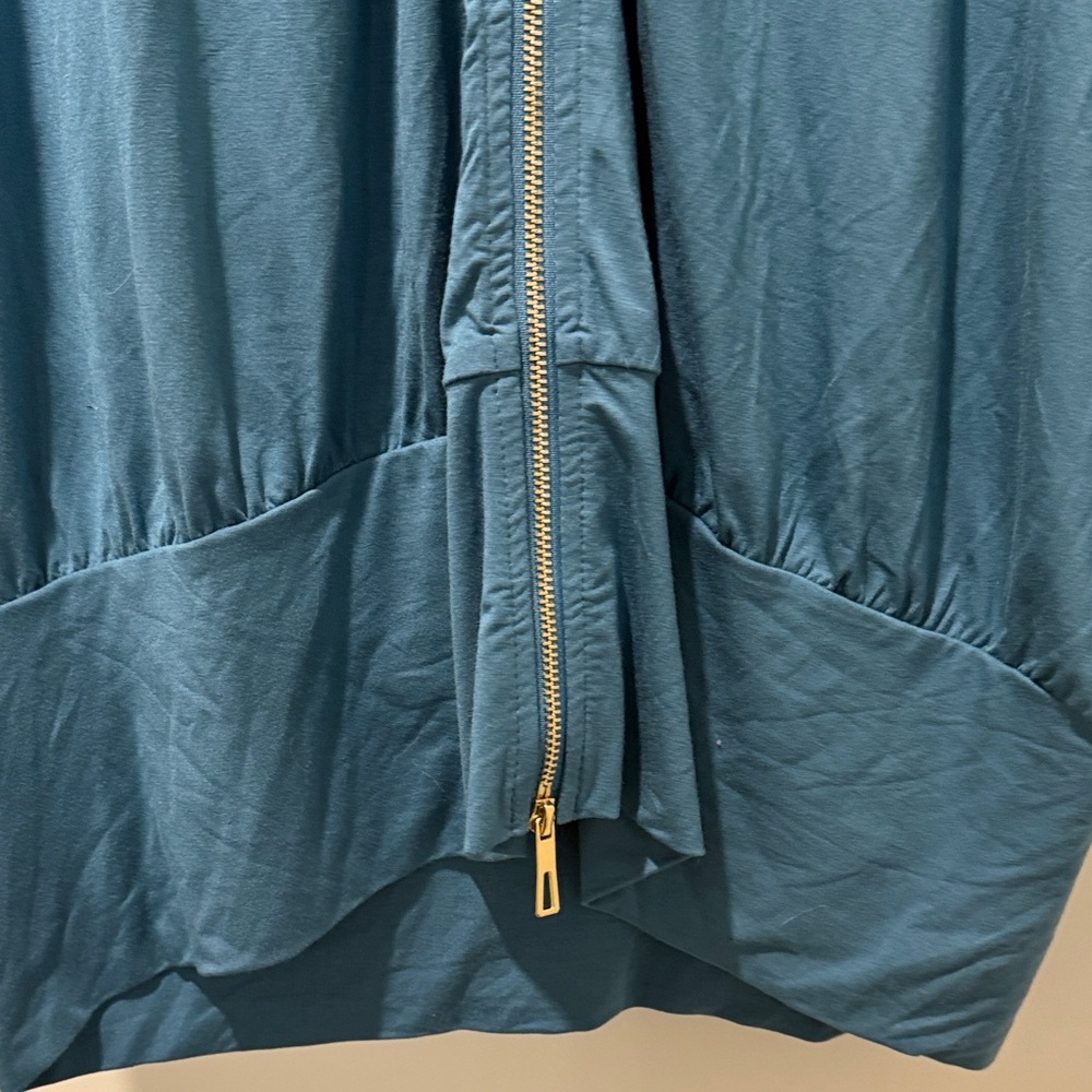NWT Aleeza Paris Teal 39” Hooded Lounge Dress Size Large (oversized) - Picture 8 of 8
